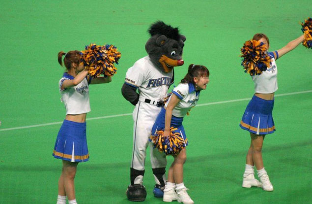 Mascot and Cheerleader