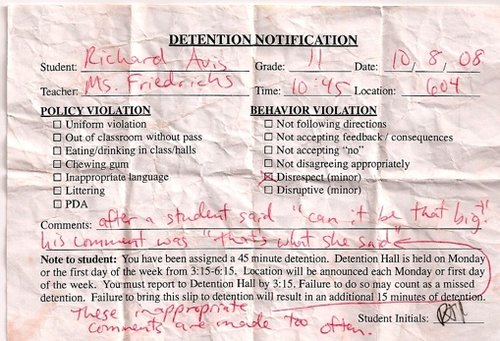 Detention Notice