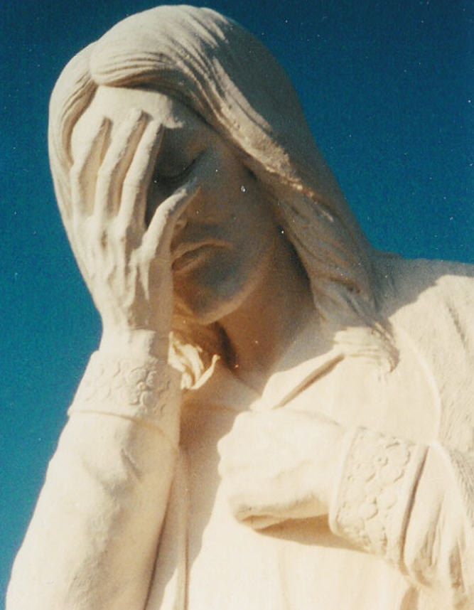 facepalm statue